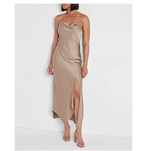 Satin Cowl Neck Slip Dress